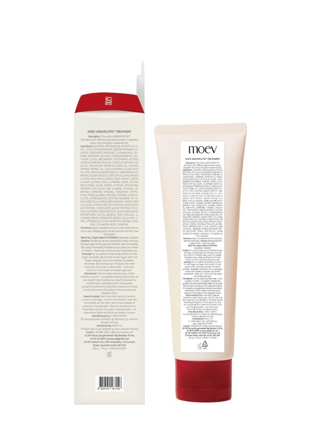 MOEV ANNURCATIN Hair Treatment Mask | Korean Apple Hair Care for Deep damage repair | Sulfate-Free | Thickening & Moisturizing conditioner for damaged, thin, dry hair (6.76 fl.oz, apple & vanilla) - Image 2